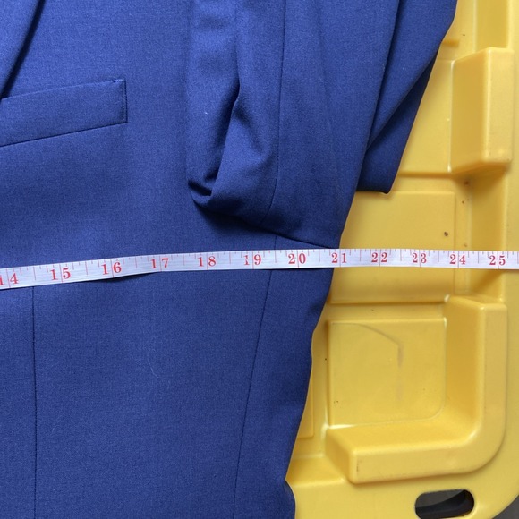 EGARA mens solid navy blue sport coat suit jacket blazer SLIM FIT 40 Long - Picture 7 of 9